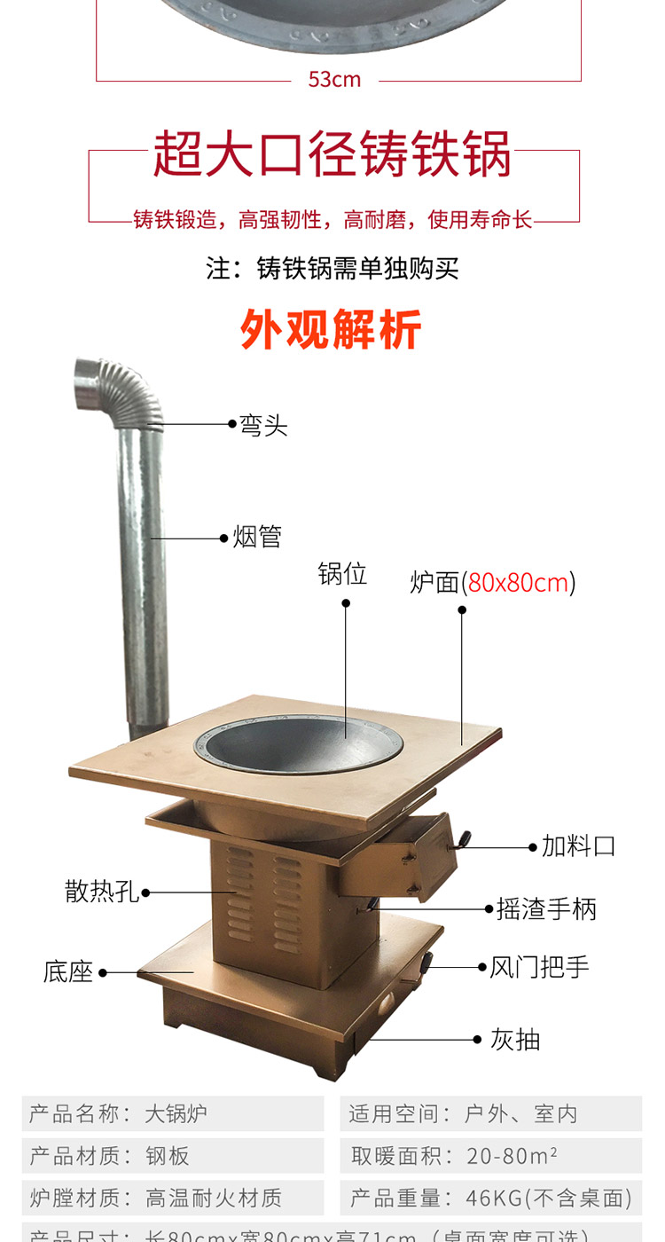 農家樂柴火雞爐灶-家用大鍋柴火爐【爐具】- 焱森爐業